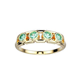 Bague Faubourg 1925 Baby - Diamant Brilliant Vert, Or Blanc/Jaune 18 carats - Lauredi