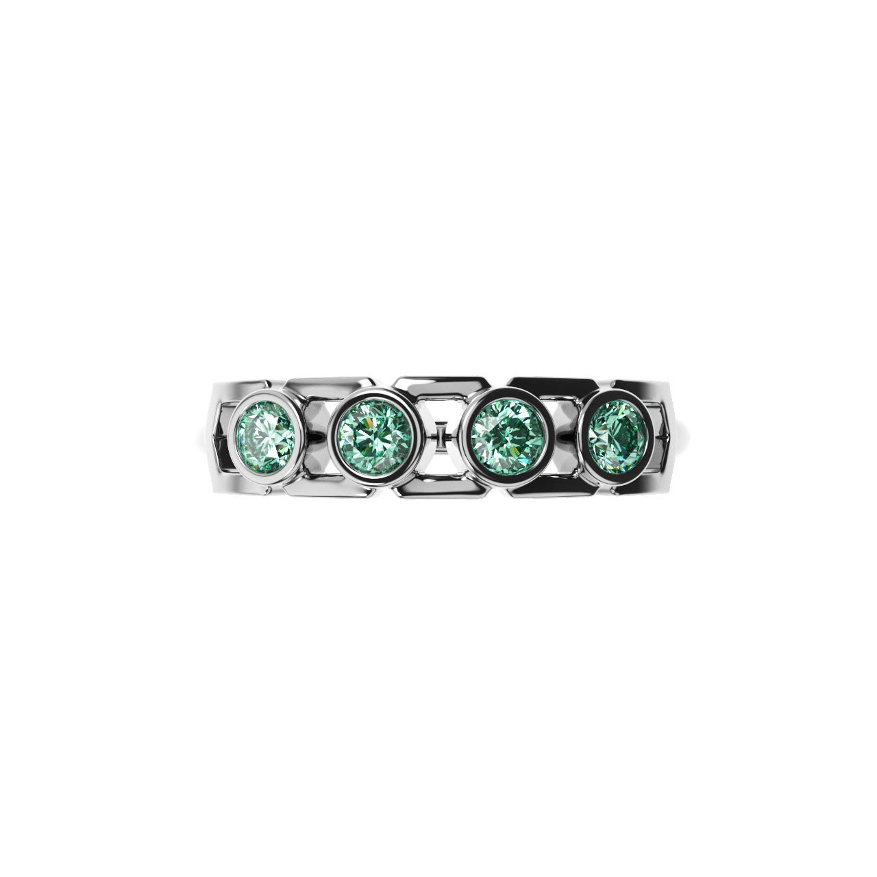 Bague Faubourg 1925 Baby - Diamant Brilliant Vert, Or Blanc/Jaune 18 carats - Lauredi