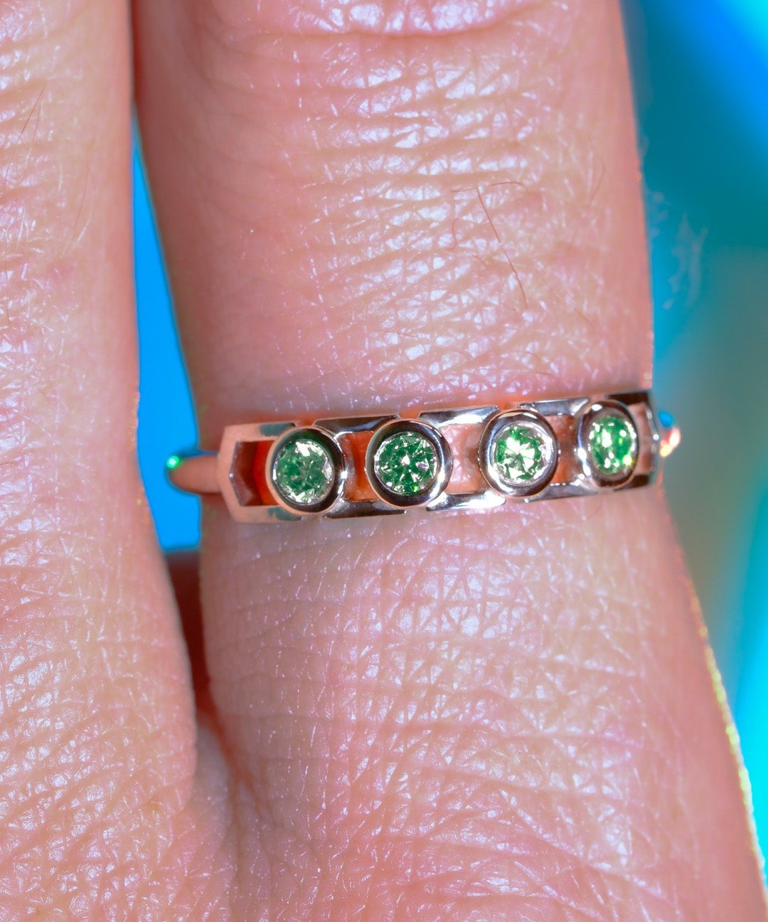 Bague Faubourg 1925 Baby - Diamant Brilliant Vert, Or Blanc/Jaune 18 carats - Lauredi