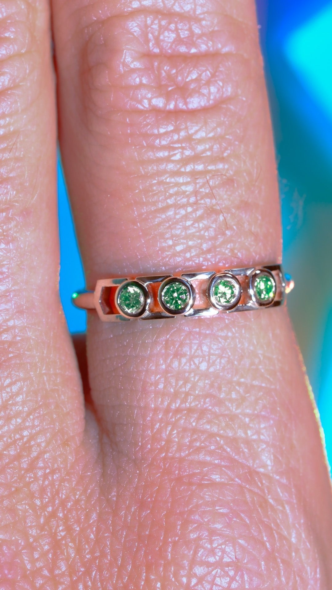 Bague Faubourg 1925 Baby - Diamant Brilliant Vert, Or Blanc/Jaune 18 carats - Lauredi