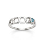 Anillo Faubourg 1925 en oro reciclado de 18 quilates con diamante de laboratorio talla brillante azul – Lauredi