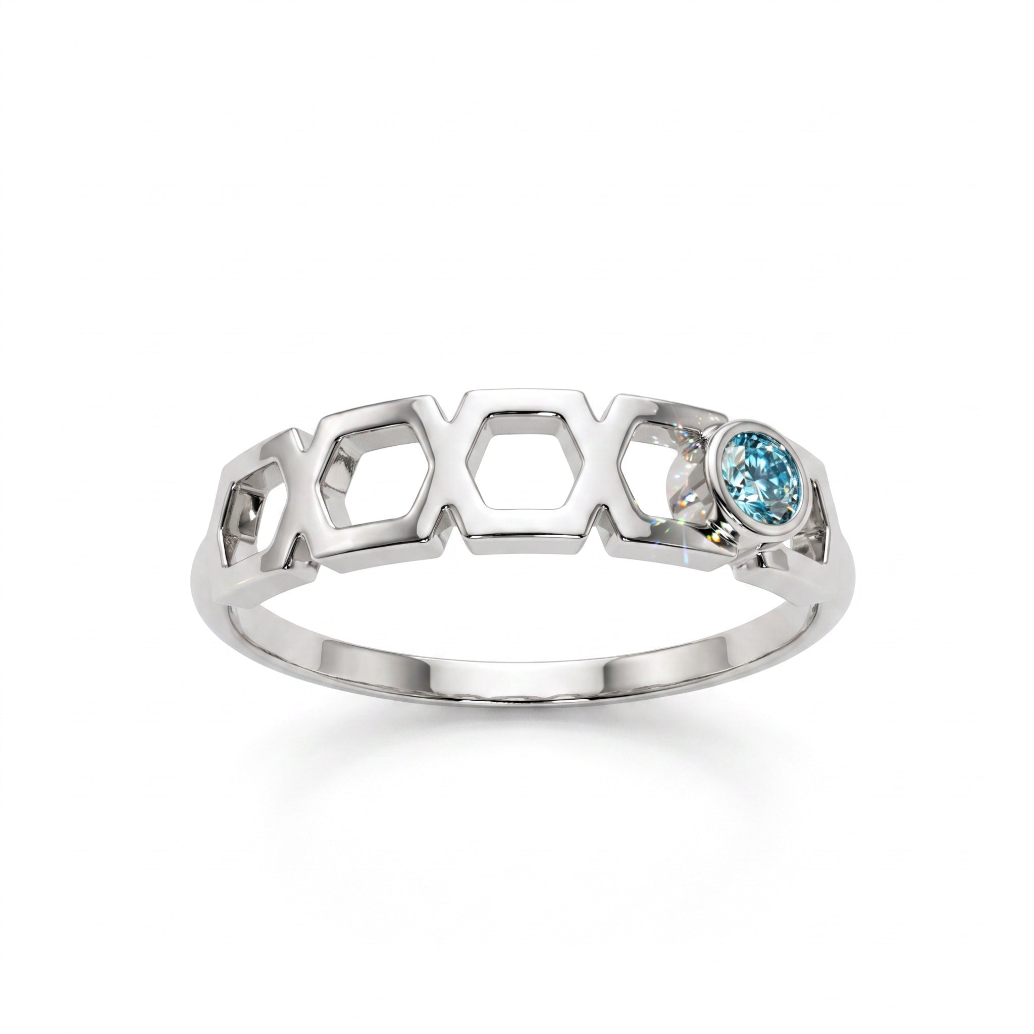 Faubourg 1925 ring in recycled 18k gold with blue brilliant-cut lab-grown diamond – Lauredi