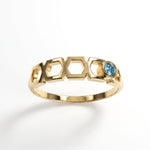 Anillo Faubourg 1925 en oro reciclado de 18 quilates con diamante de laboratorio talla brillante azul – Lauredi