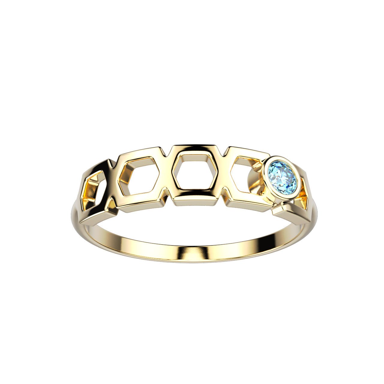 Bague Faubourg 1925 Baby One - Diamant Brilliant Bleu, Or Blanc/Jaune 18 carats - Lauredi