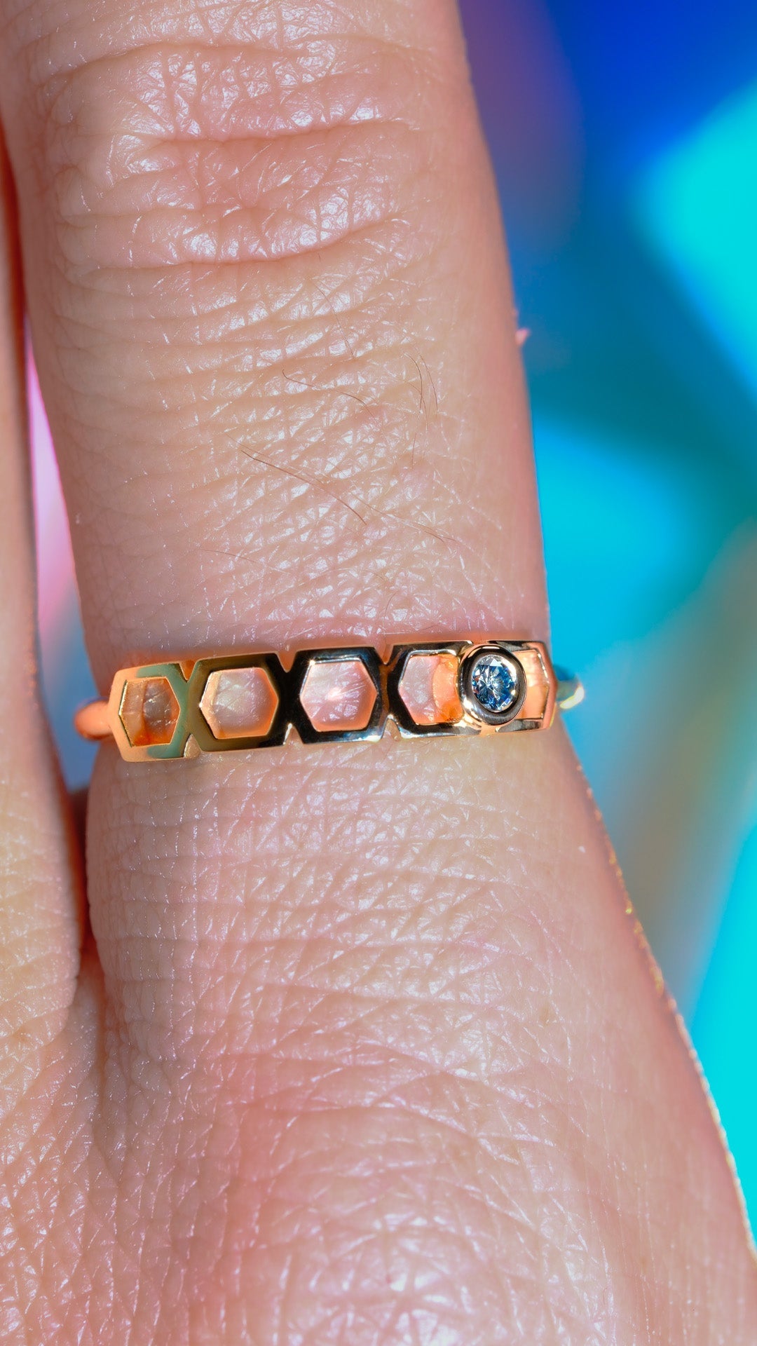 Bague Faubourg 1925 Baby One - Diamant Brilliant Bleu, Or Blanc/Jaune 18 carats - Lauredi