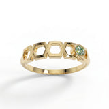 Anillo Faubourg 1925 en oro reciclado de 18 quilates con diamante de laboratorio talla brillante verde – Lauredi