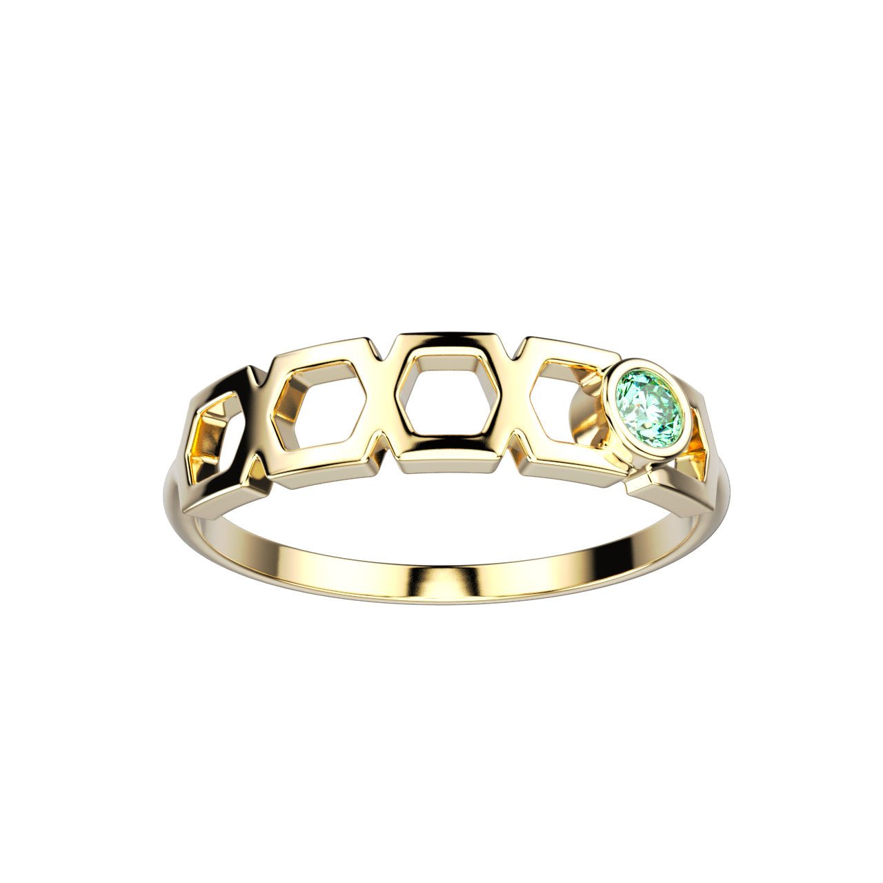 Bague Faubourg 1925 Baby One - Diamant Brilliant Vert, Or Blanc/Jaune 18 carats - Lauredi