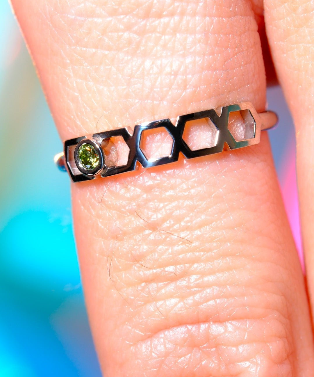 Bague Faubourg 1925 Baby One - Diamant Brilliant Vert, Or Blanc/Jaune 18 carats - Lauredi