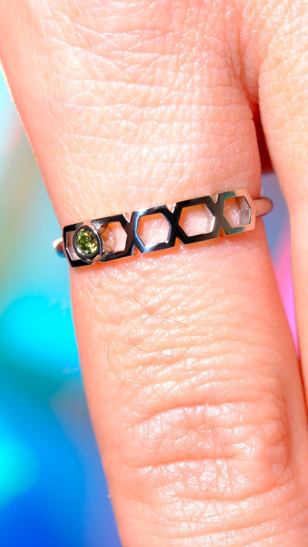 Bague Faubourg 1925 Baby One - Diamant Brilliant Vert, Or Blanc/Jaune 18 carats - Lauredi