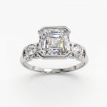 Faubourg 1925 Ring aus recyceltem 18-Karat-Gold mit weißem Labordiamant im Asscher-Schliff – Lauredi