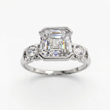 Faubourg 1925 Ring aus recyceltem 18-Karat-Gold mit weißem Labordiamant im Asscher-Schliff – Lauredi