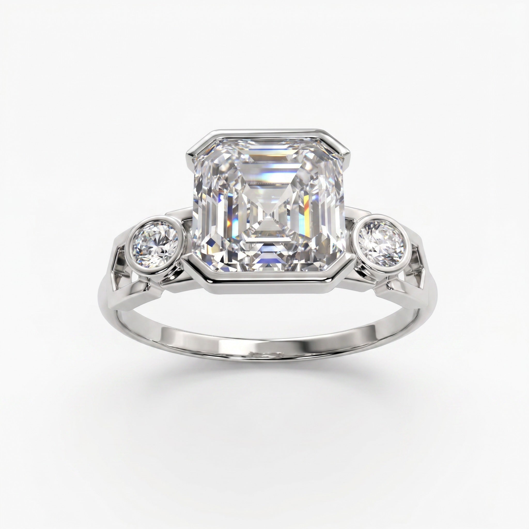 Anello Faubourg 1925 in oro riciclato 18 carati con diamante di laboratorio taglio Asscher bianco – Lauredi