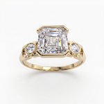 Faubourg 1925 Ring aus recyceltem 18-Karat-Gold mit weißem Labordiamant im Asscher-Schliff – Lauredi