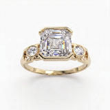 Faubourg 1925 Ring aus recyceltem 18-Karat-Gold mit weißem Labordiamant im Asscher-Schliff – Lauredi