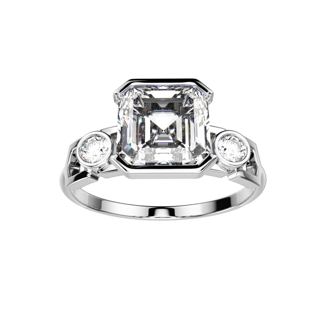 Bague Faubourg 1925 - Diamant Asscher Blanc, Or Blanc/Jaune 18 carats - Lauredi