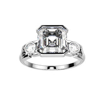 Faubourg 1925 Ring - White Asscher Diamond, 18 carat White/Yellow Gold - Lauredi