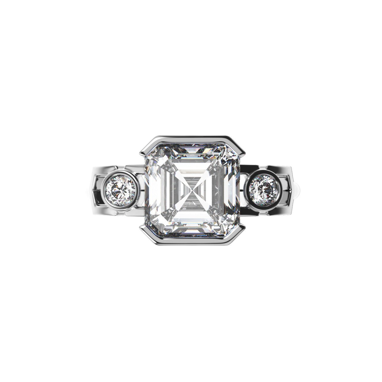 Bague Faubourg 1925 - Diamant Asscher Blanc, Or Blanc/Jaune 18 carats - Lauredi