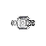Bague Faubourg 1925 - Diamant Asscher Blanc, Or Blanc/Jaune 18 carats - Lauredi