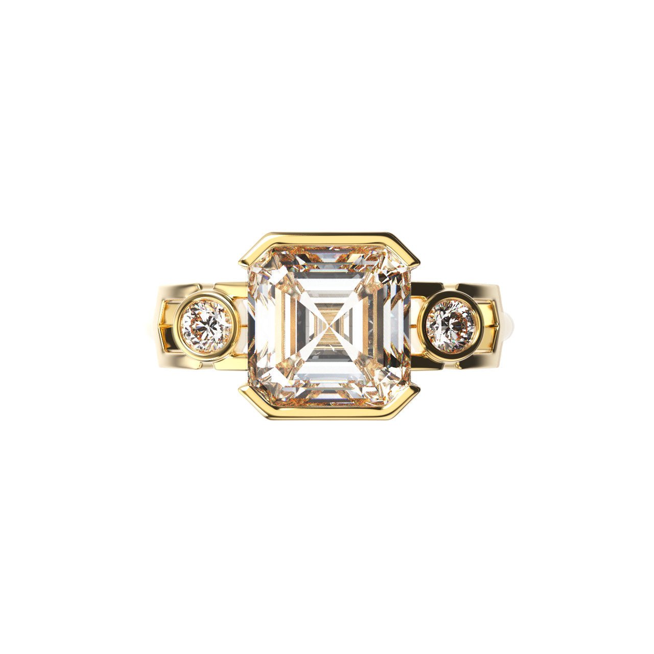 Bague Faubourg 1925 - Diamant Asscher Blanc, Or Blanc/Jaune 18 carats - Lauredi