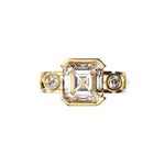 Bague Faubourg 1925 - Diamant Asscher Blanc, Or Blanc/Jaune 18 carats - Lauredi