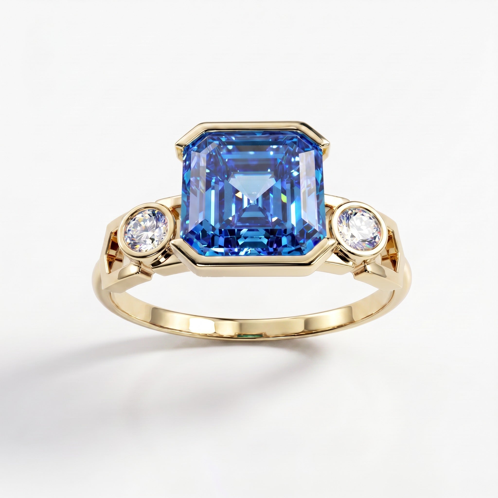 Bague Faubourg 1925 - Diamant Asscher Bleu - Lauredi