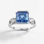 Bague Faubourg 1925 - Diamant Asscher Bleu - Lauredi