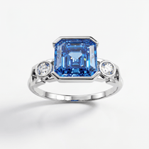 Bague Faubourg 1925 - Diamant Asscher Bleu - Lauredi