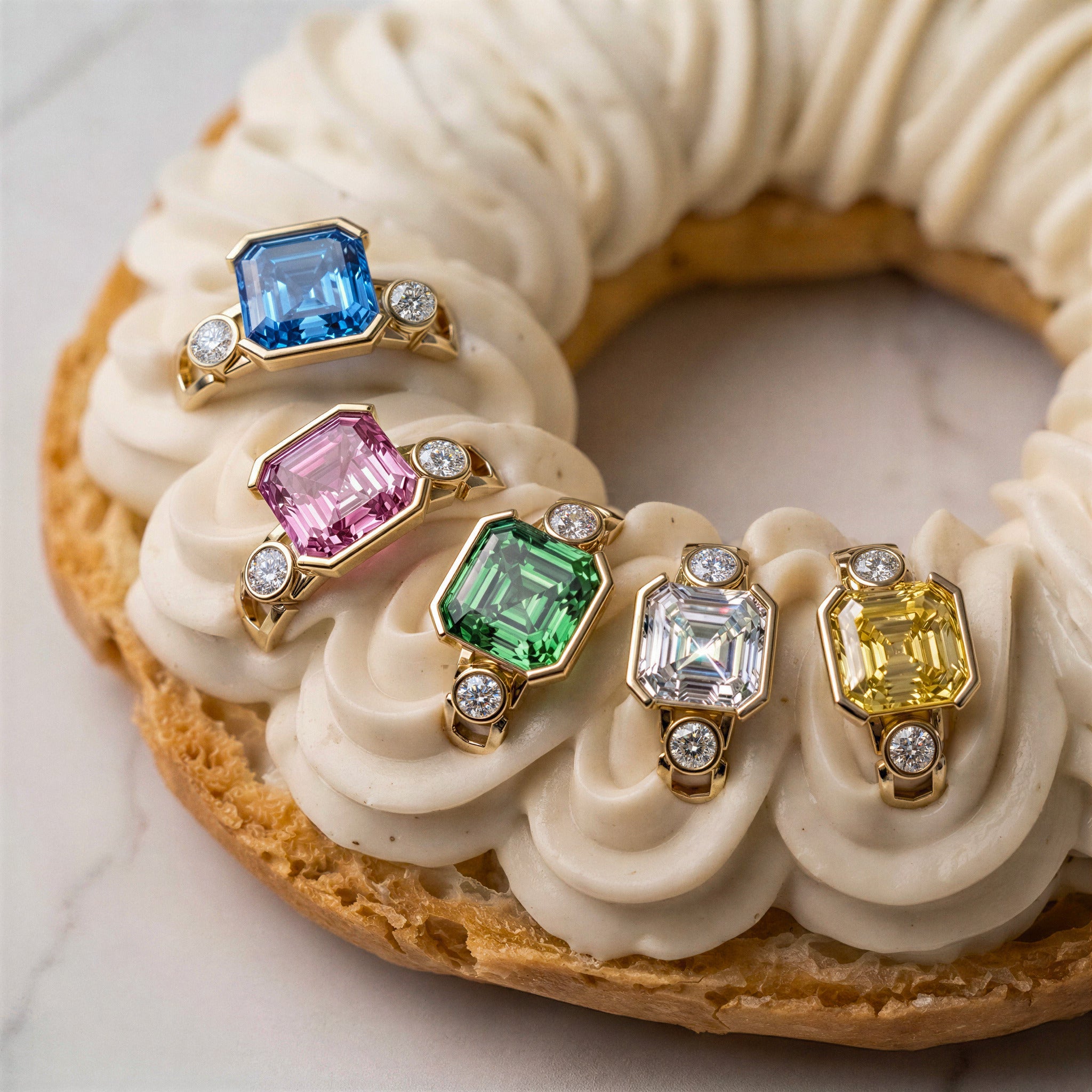 Bague Faubourg 1925 - Diamant Asscher Bleu - Lauredi