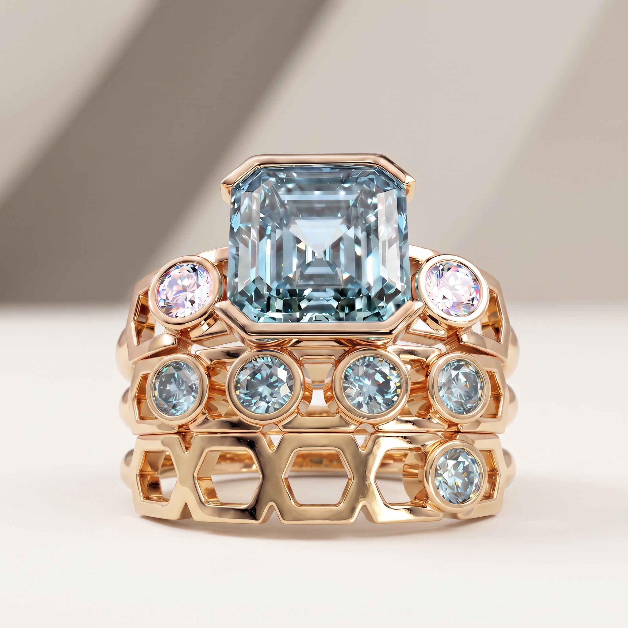 Bague Faubourg 1925 - Diamant Asscher Bleu - Lauredi