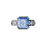 Bague Faubourg 1925 - Diamant Asscher Bleu, Or Blanc/Jaune 18 carats - Lauredi