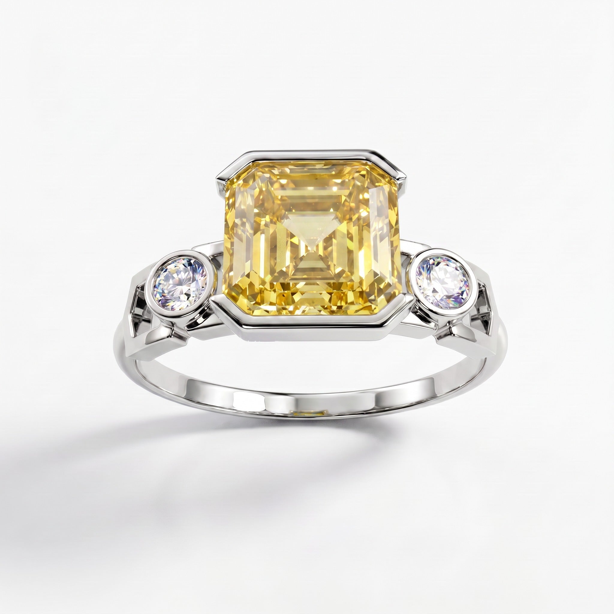Anello Faubourg 1925 in oro riciclato 18 carati con diamante di laboratorio taglio Asscher giallo – Lauredi