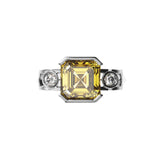 Bague Faubourg 1925 - Diamant Asscher Jaune, Or Blanc/Jaune 18 carats - Lauredi