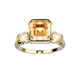 Bague Faubourg 1925 - Diamant Asscher Jaune, Or Blanc/Jaune 18 carats - Lauredi