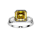 Bague Faubourg 1925 - Diamant Asscher Jaune, Or Blanc/Jaune 18 carats - Lauredi