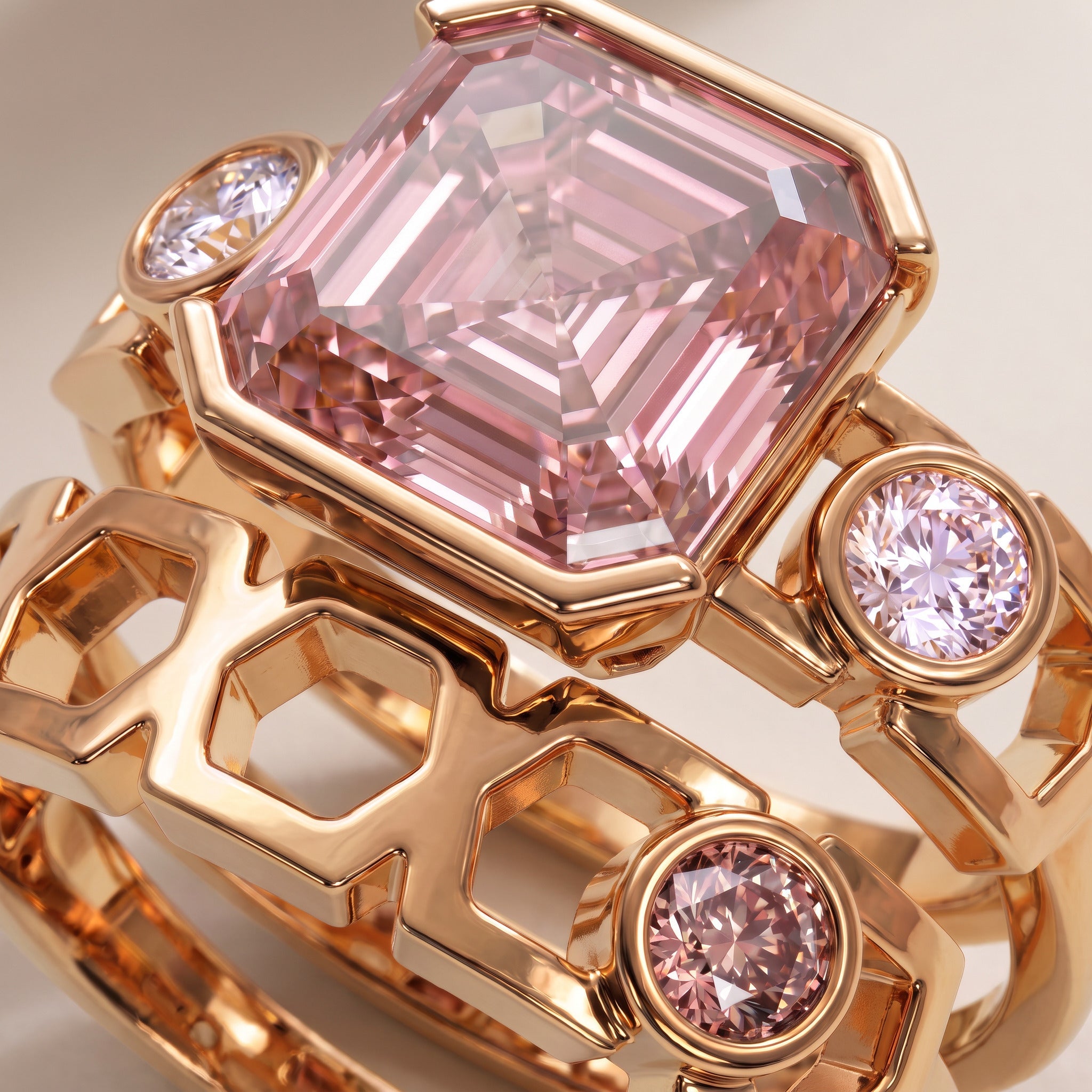 Bague Faubourg 1925 - Diamant Asscher Rose - Lauredi