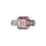Bague Faubourg 1925 - Diamant Asscher Rose, Or Blanc/Jaune 18 carats - Lauredi