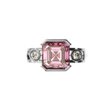 Bague Faubourg 1925 - Diamant Asscher Rose, Or Blanc/Jaune 18 carats - Lauredi