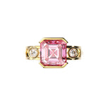 Bague Faubourg 1925 - Diamant Asscher Rose, Or Blanc/Jaune 18 carats - Lauredi