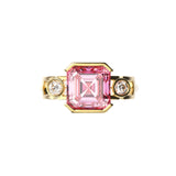Bague Faubourg 1925 - Diamant Asscher Rose, Or Blanc/Jaune 18 carats - Lauredi