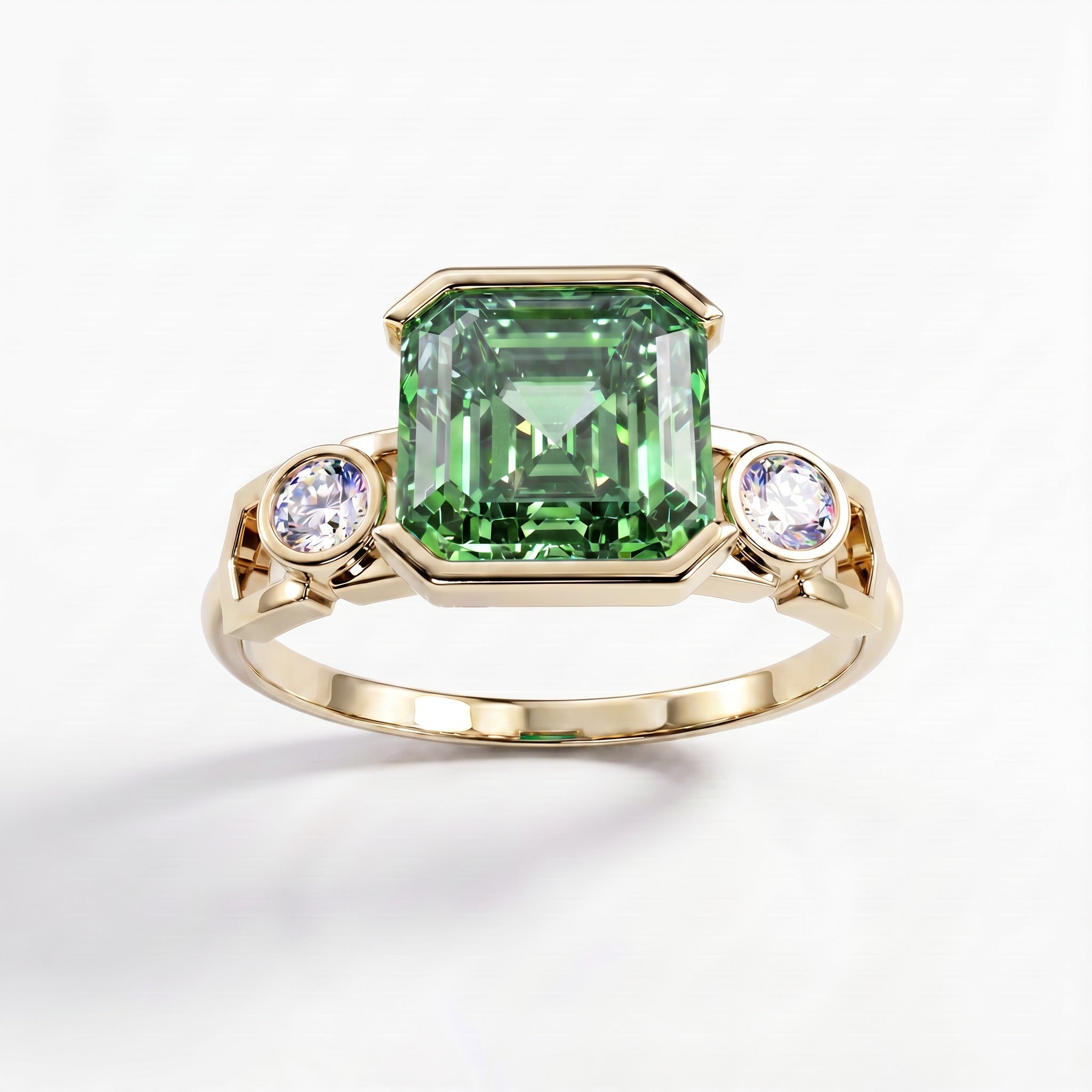 Bague Faubourg 1925 - Diamant Asscher Vert - Lauredi