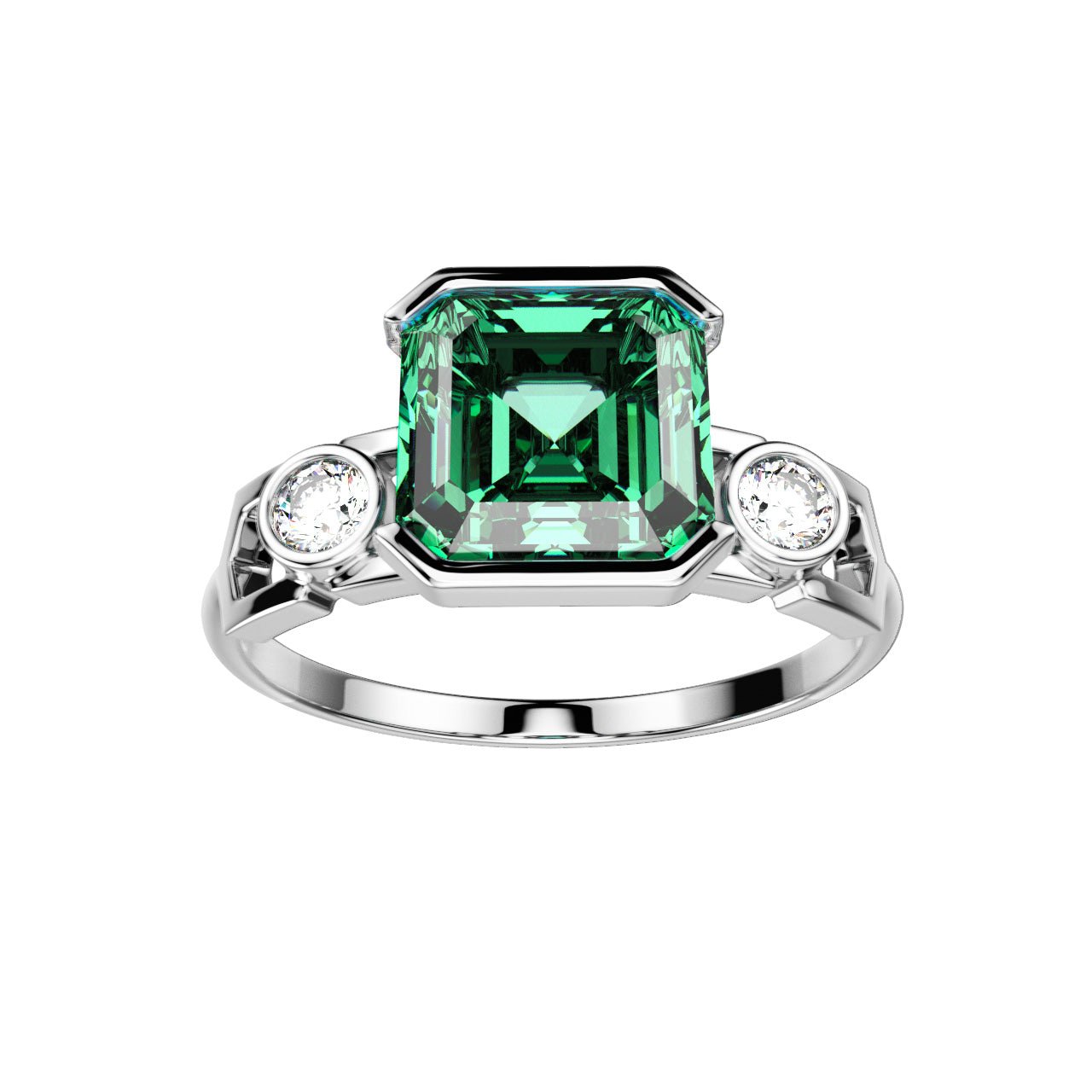 Bague Faubourg 1925 diamant Asscher vert