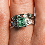 Bague Faubourg 1925 - Diamant Asscher Vert, Or Blanc/Jaune 18 carats - Lauredi