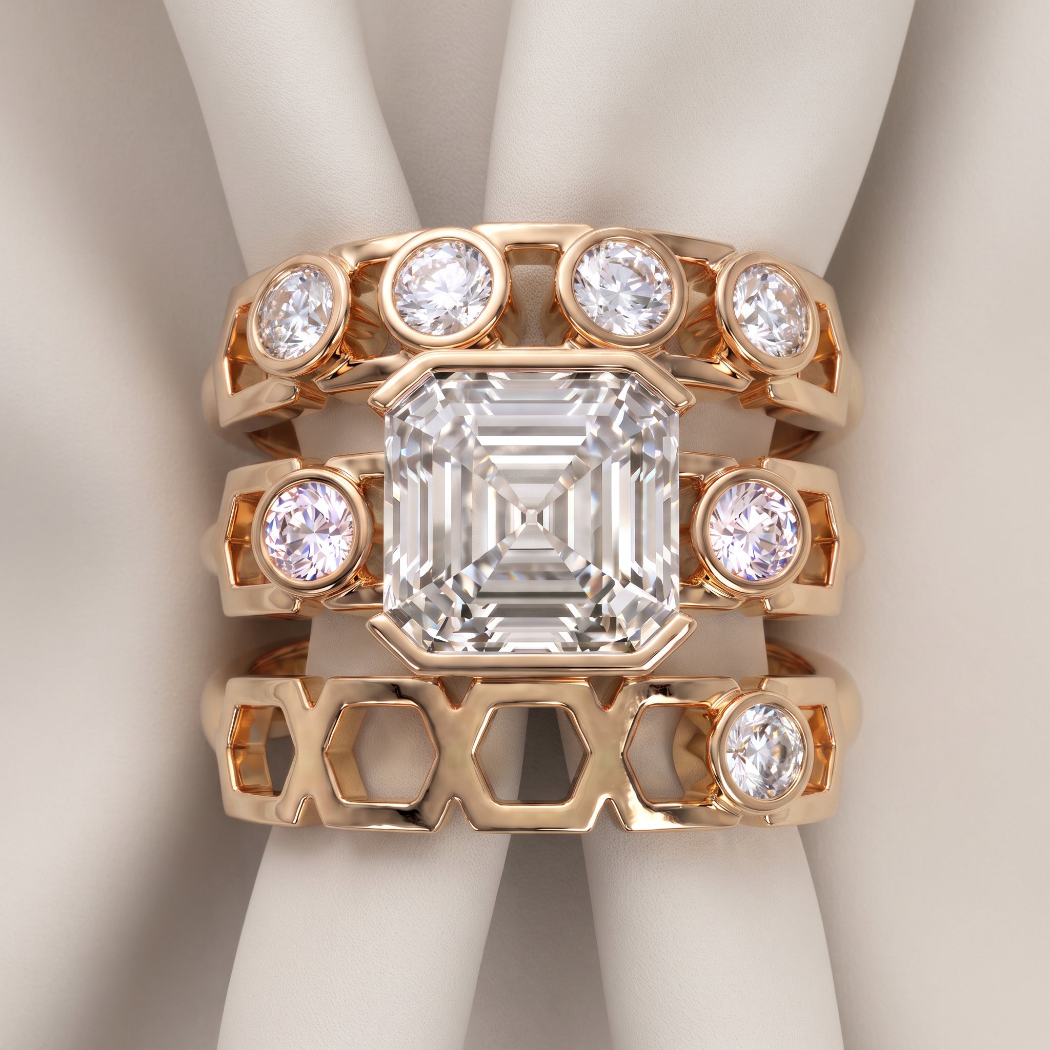 Bague Faubourg 1925 diamant Asscher blanc - Lauredi
