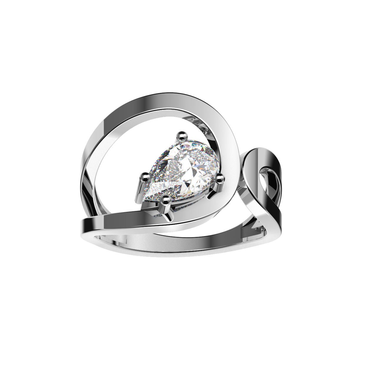 Bague Loop Diamant Poire - Lauredi
