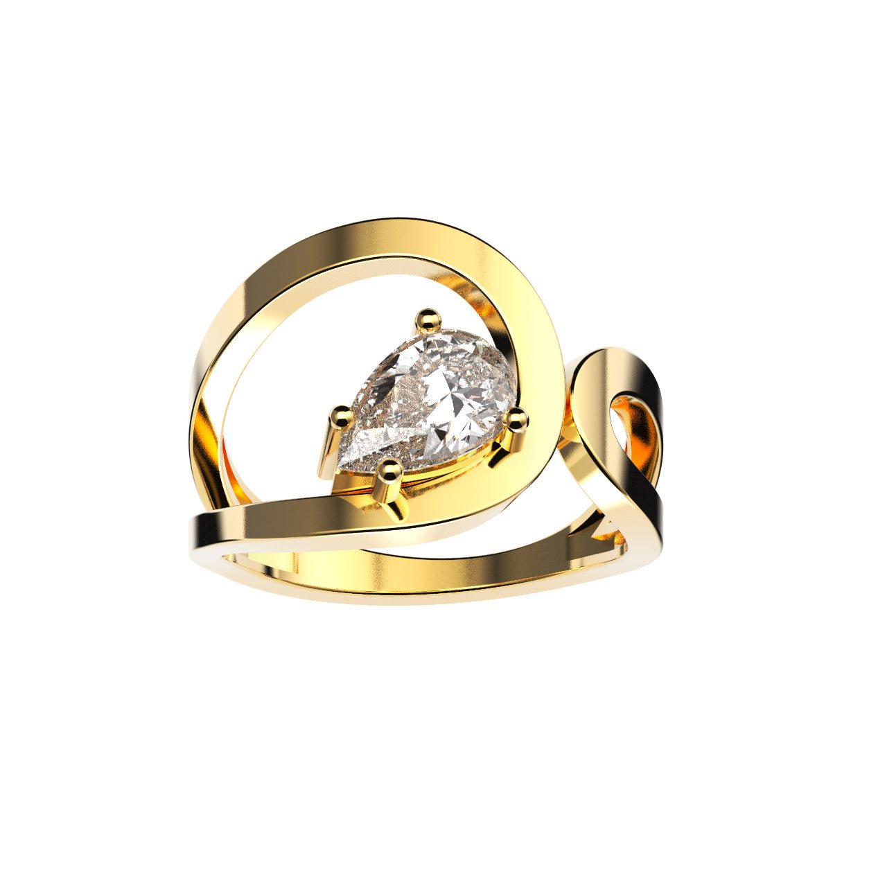 Bague Loop Diamant Poire - Lauredi
