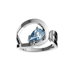Bague Loop Diamant Poire Bleu - Lauredi
