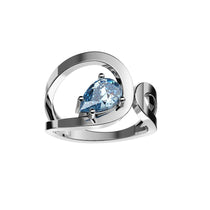 Bague Loop Diamant Poire Bleu - Lauredi