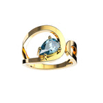 Bague Loop Diamant Poire Bleu - Lauredi