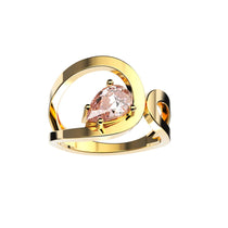 Bague Loop Diamant Poire Rose - Lauredi