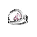 Bague Loop Diamant Poire Rose - Lauredi